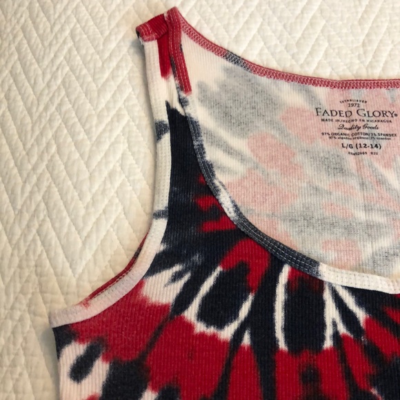 Faded Glory Tank Top Tie Dyed Patriotic Size L - Picture 4 of 8